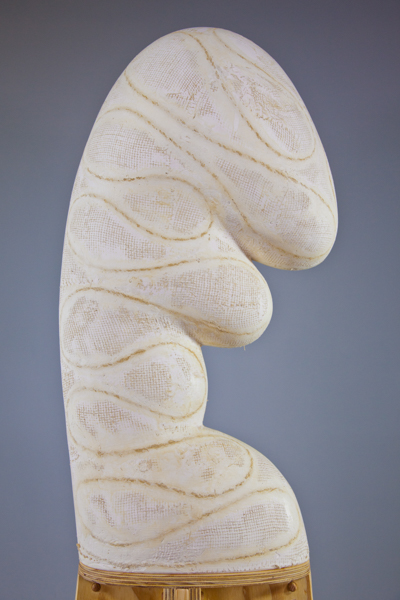 Dupp Dup by Ebitenyefa Baralaye, plaster, burlap, sisal rope, wood