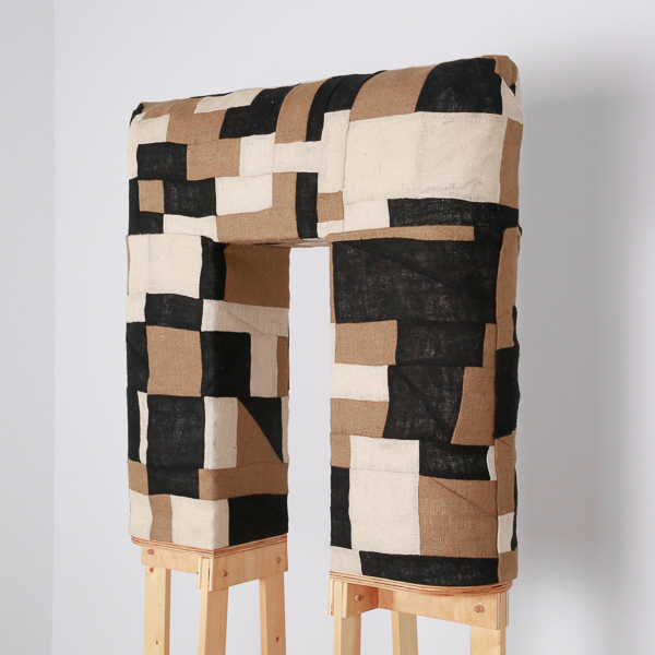 Ori: Afara Patrida by Ebitenyefa Baralaye, burlap, wood, cotton, wire