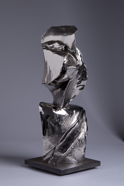 Jonah by Ebitenyefa Baralaye, bronze (cast, polished), nickel (plated)