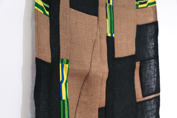 Many Rooms by Ebitenyefa Baralaye, burlap, thread, fabric