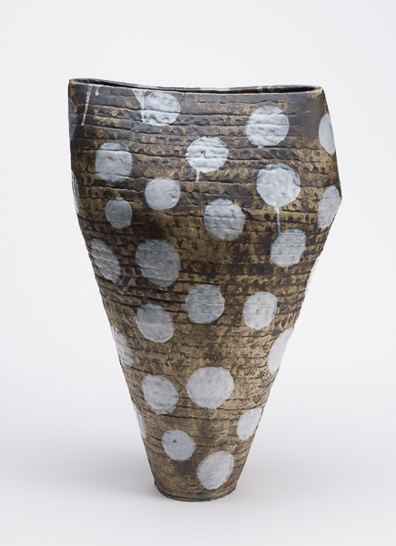 Sloped Vessel by Ebitenyefa Baralaye, stoneware, glaze